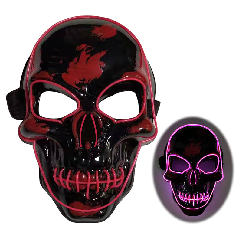 halloween 2023 skeleton mask led glow scary mask - 18